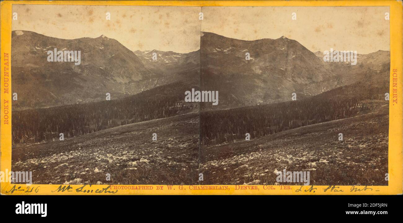 Mount Lincoln & North Star Mountain., immagine fissa, Stereographs, 1850 - 1930, Chamberlain, W. G. (William Gunnison Foto Stock