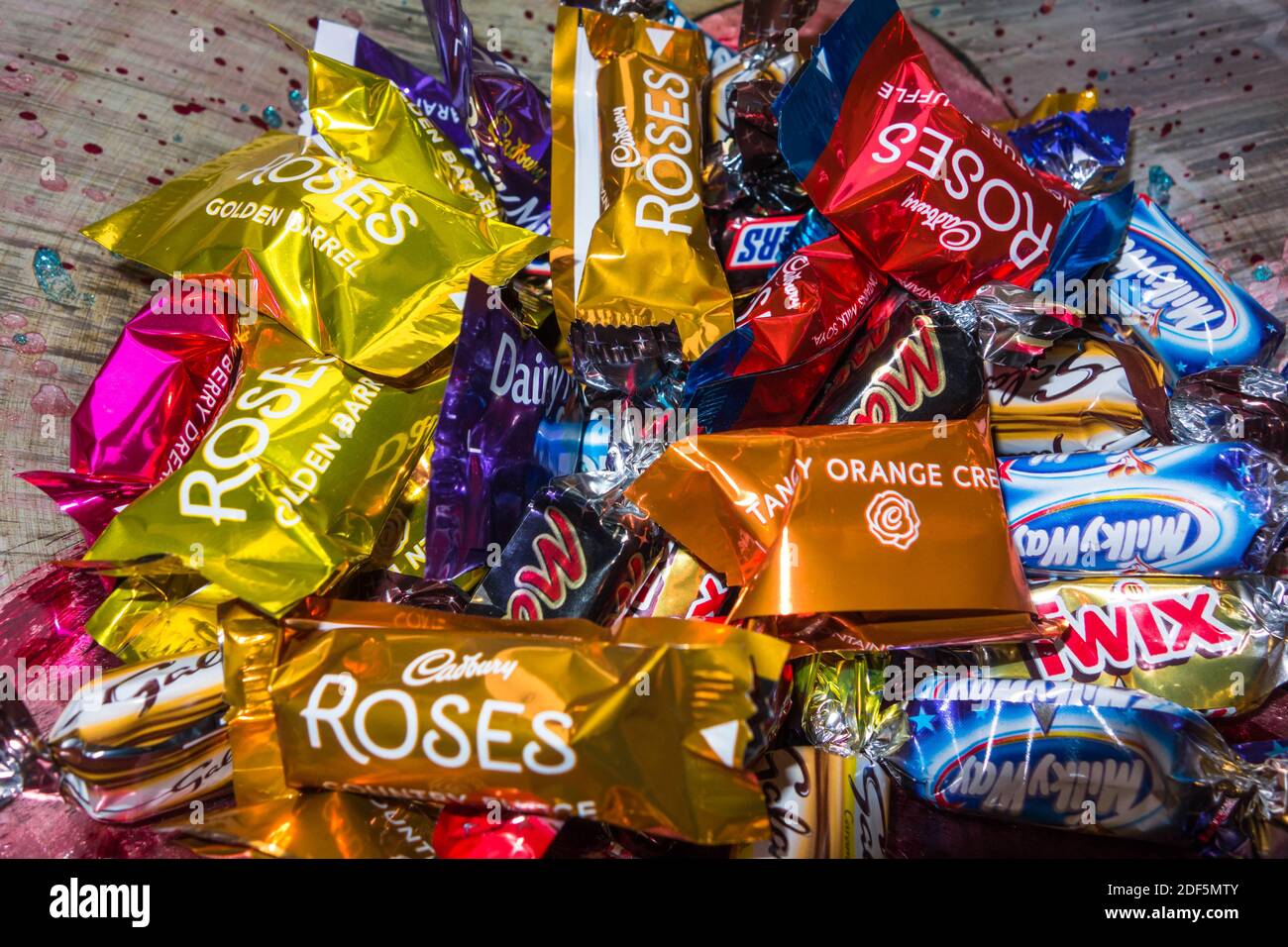 Selezione di cioccolatini Foto Stock