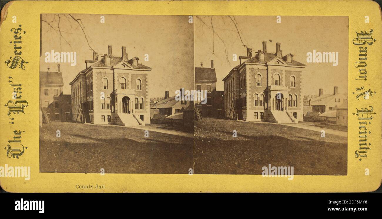 Prigione della contea, immagine statica, Stereographs, 1850 - 1930 Foto Stock
