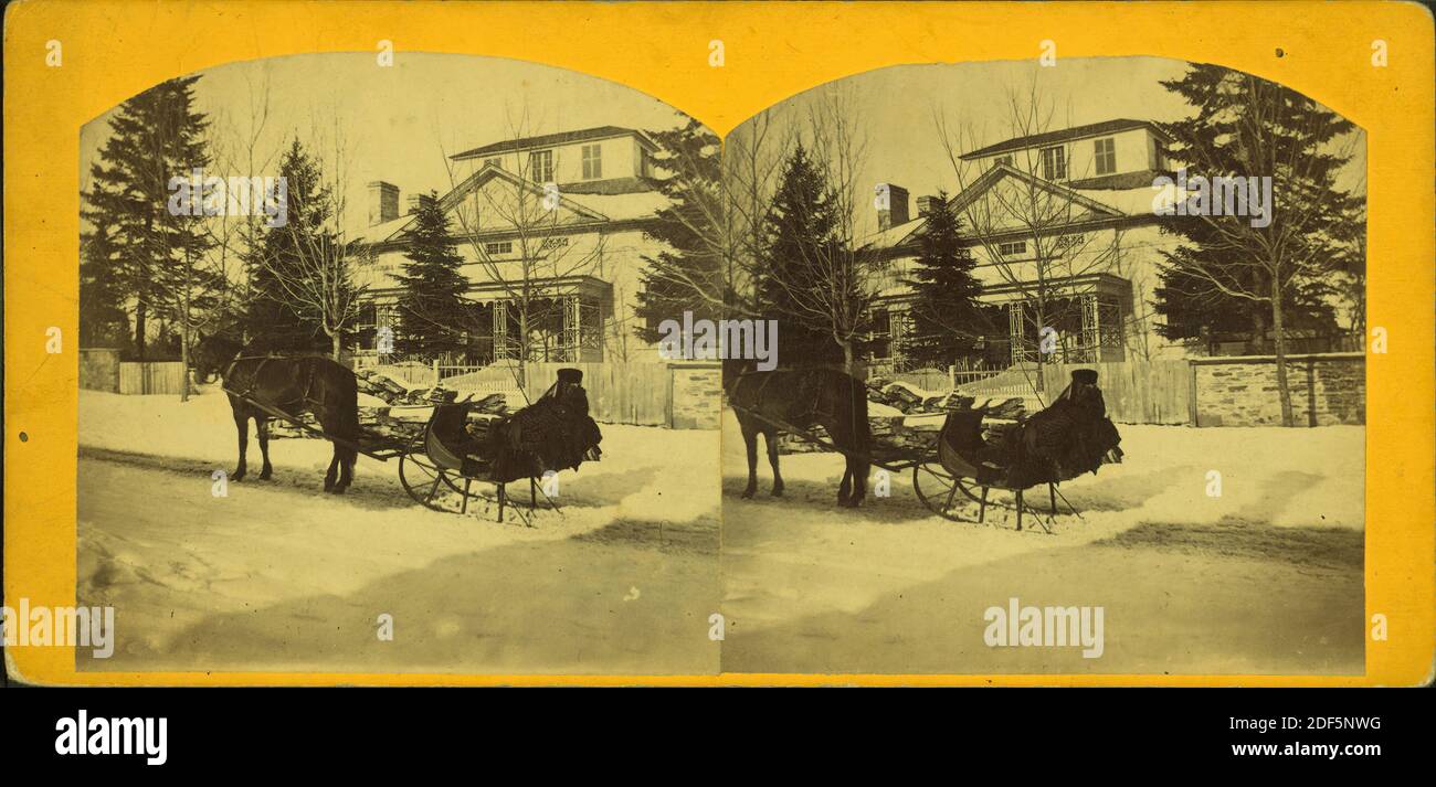 Scena invernale., immagine statica, Stereografi, 1850 - 1930 Foto Stock