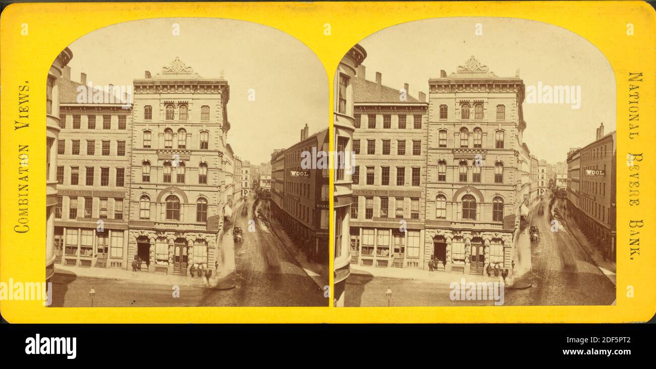 National Revere Bank., immagine statica, Stereografi, 1872 Foto Stock