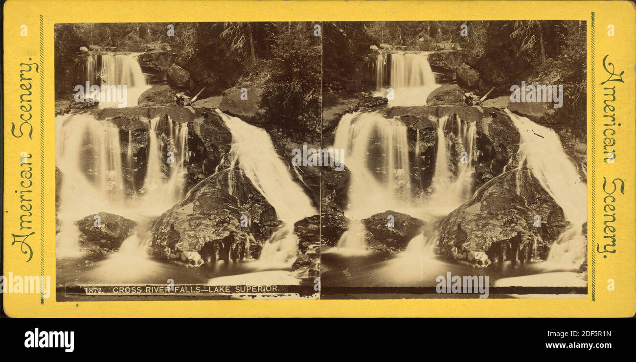 Cross River Falls, Lake Superior., immagine, Stereographs, 1891 Foto Stock
