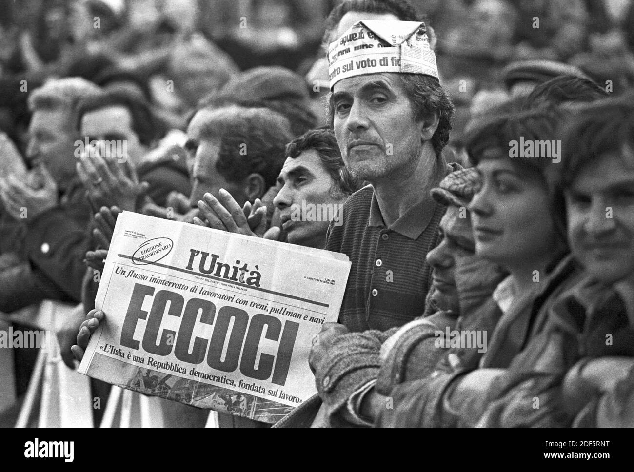 - manifestazione del PCI, Partita Comunista Italiano, contro il governo di Bettino Craxi (marzo 1984)....- manifestazione del PCI, Partito Comunista Italiano, contro il governo di Bettino Craxi (marzo 1984) Foto Stock