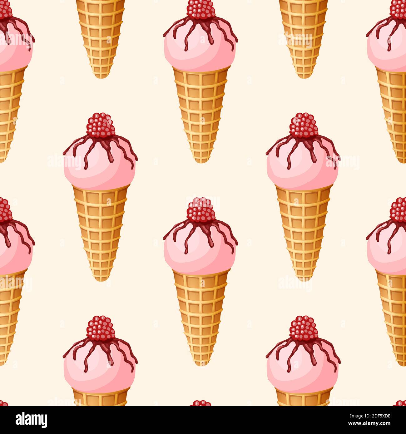 Modello vettoriale senza cuciture di gelato artigianale Illustrazione Vettoriale
