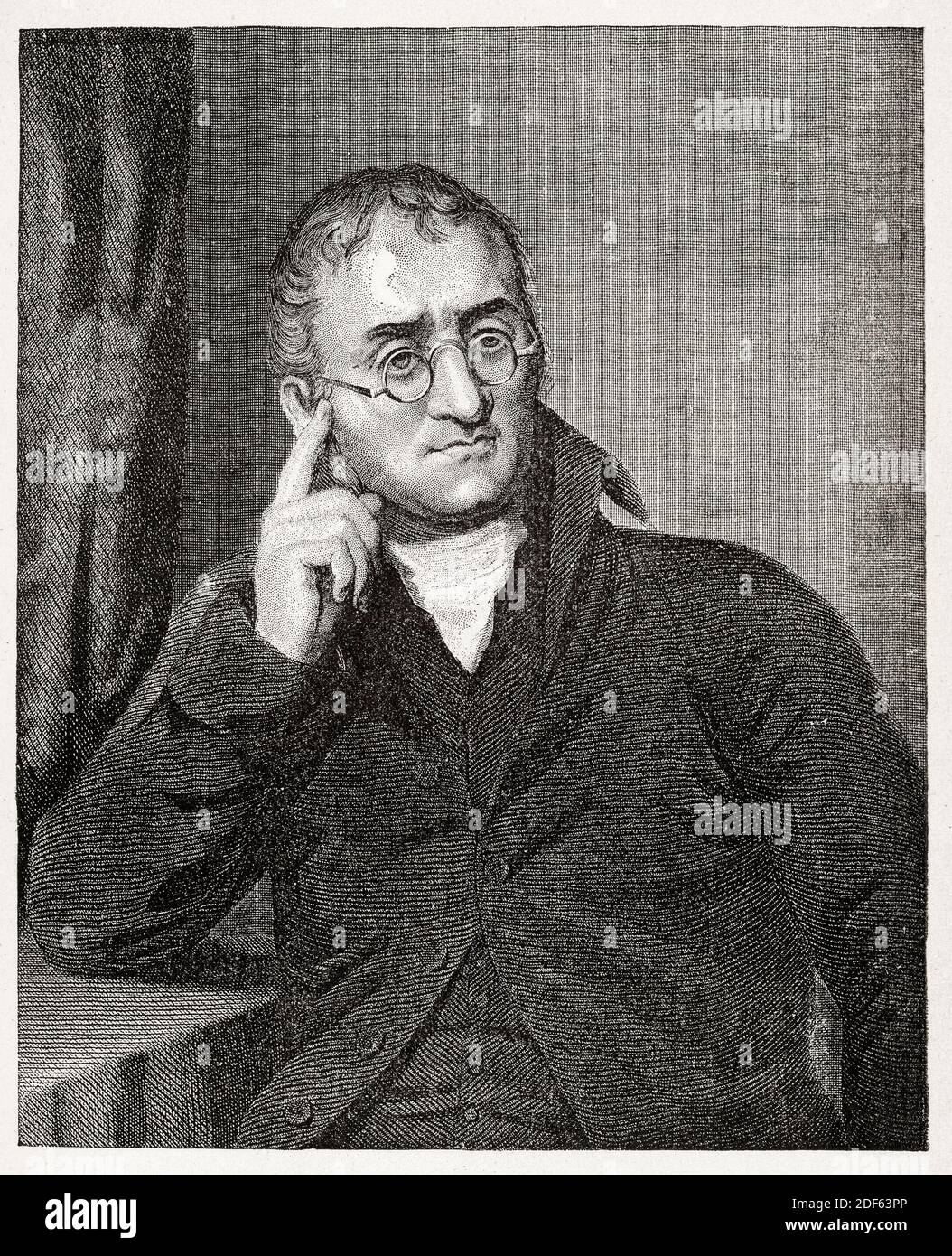 John Dalton (1766-1844), chimico inglese, fisico e meteorologo, stampa ritratto, 1884 Foto Stock