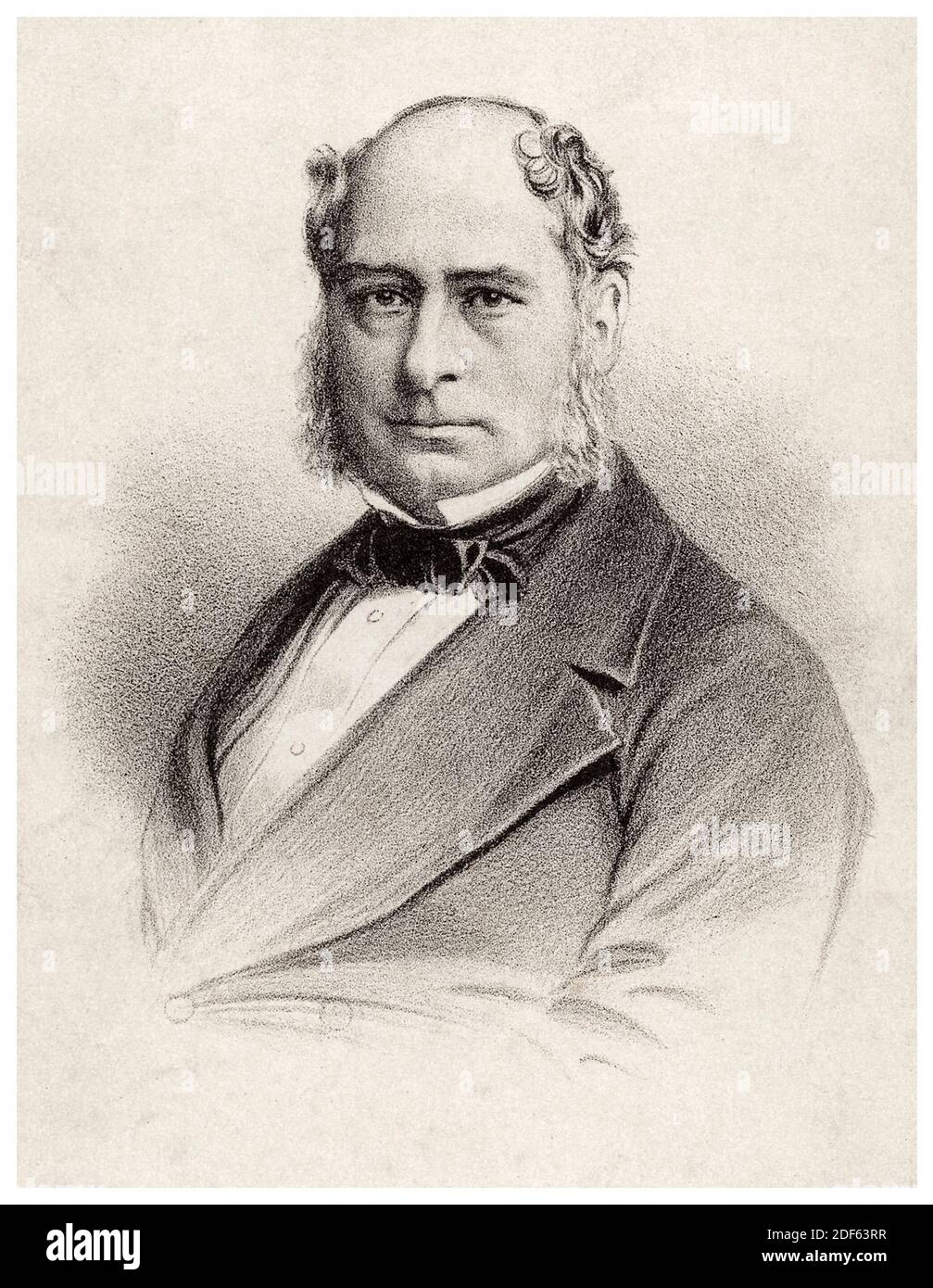 Sir Henry Bessemer (1813-1898), ingegnere inglese, inventore e imprenditore dell'industria dell'acciaio, incisione ritratto prima del 1899 Foto Stock