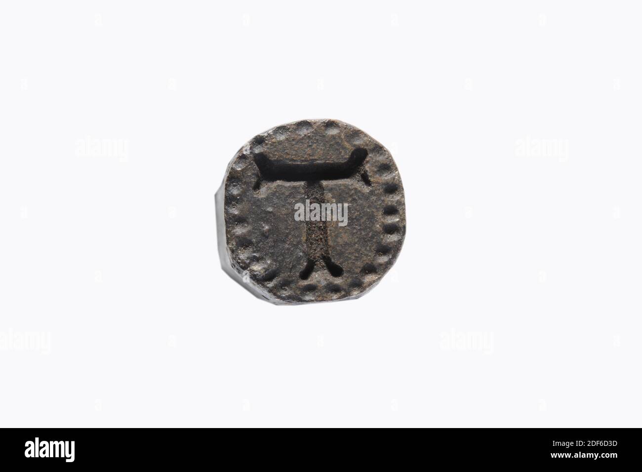 Francobollo (per teli), Anonimo, XVII secolo - XVIII secolo, Generale: 10.5 x 1,8cm (105 x 18mm), diametro timbro: 1.4cm (14mm Foto Stock