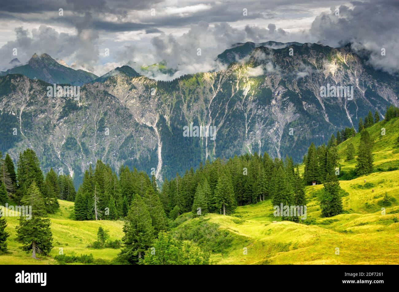 Montagna delle Alpi vicino a Fellhorn, Baviera Germania Foto Stock