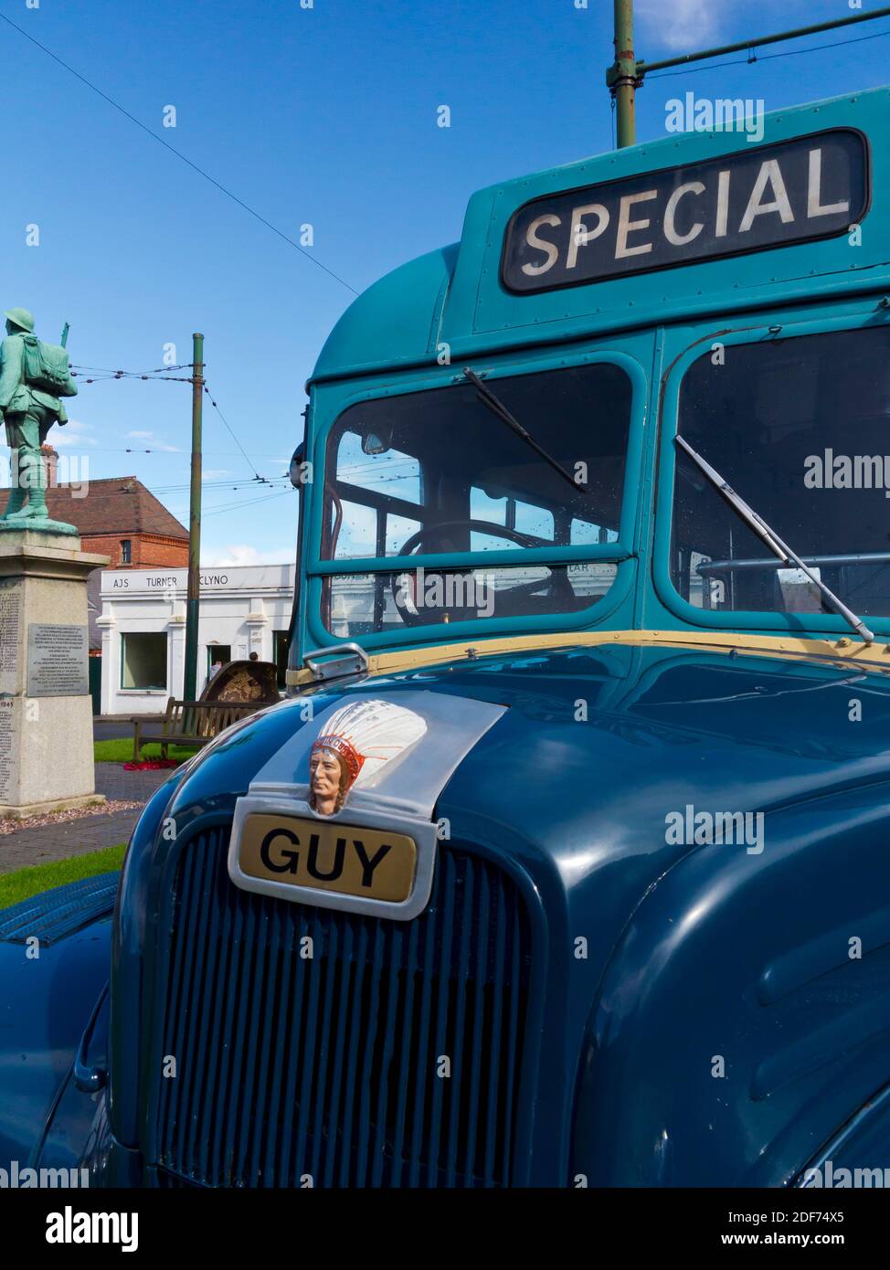 Autobus vintage Guy Motors GS 1950 a un piano integrato Wolverhampton in servizio al Black Country Living Museum di Dudley West Midlands Inghilterra Regno Unito Foto Stock