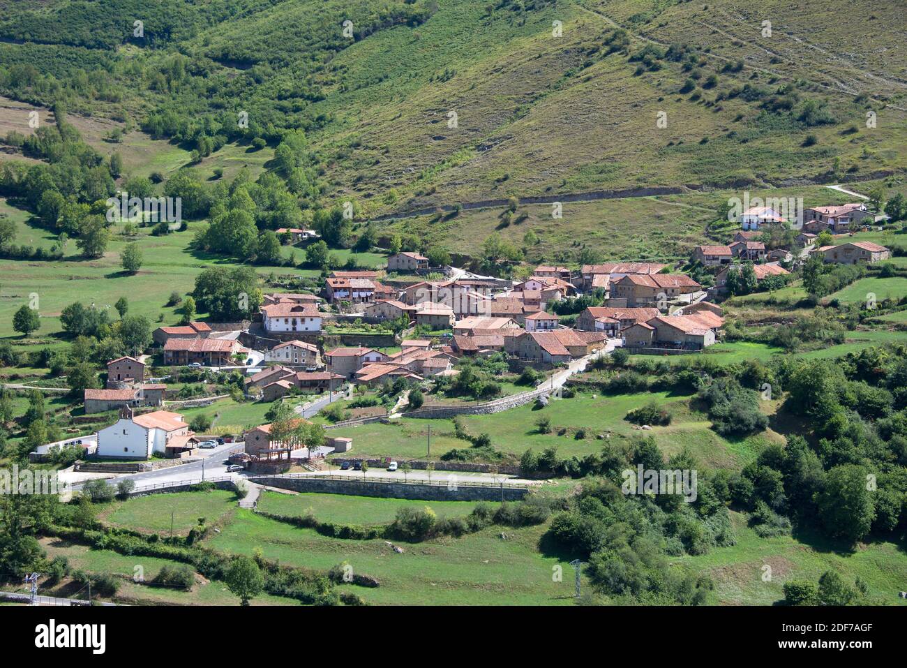 Tudanca, distretto di Saja-Nansa, Cantabria, Spagna. Foto Stock
