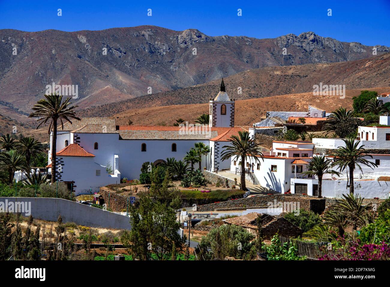 Spagna, Isole Canarie, Fuerteventura, la città di Betancuria è la capitale storica dell'isola Foto Stock