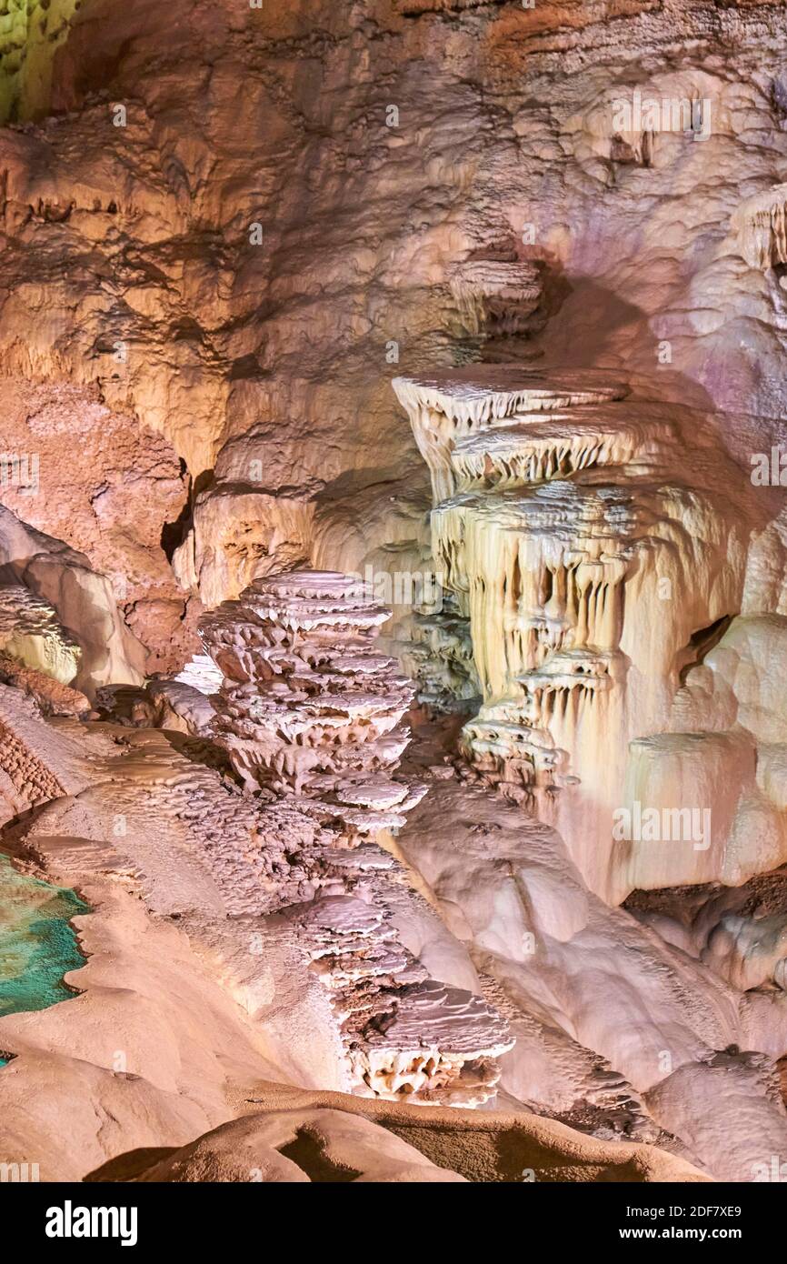 Francia, Lot, Parco Naturale Regionale del Causses du Quercy, Padirac, Chasm Padirac, Salle du Grand Dome Foto Stock