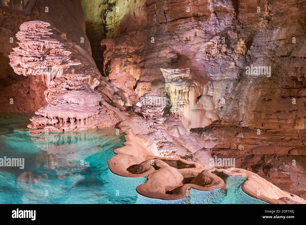 Francia, Lot, Parco Naturale Regionale del Causses du Quercy, Padirac, Chasm Padirac, Salle du Grand Dome Foto Stock