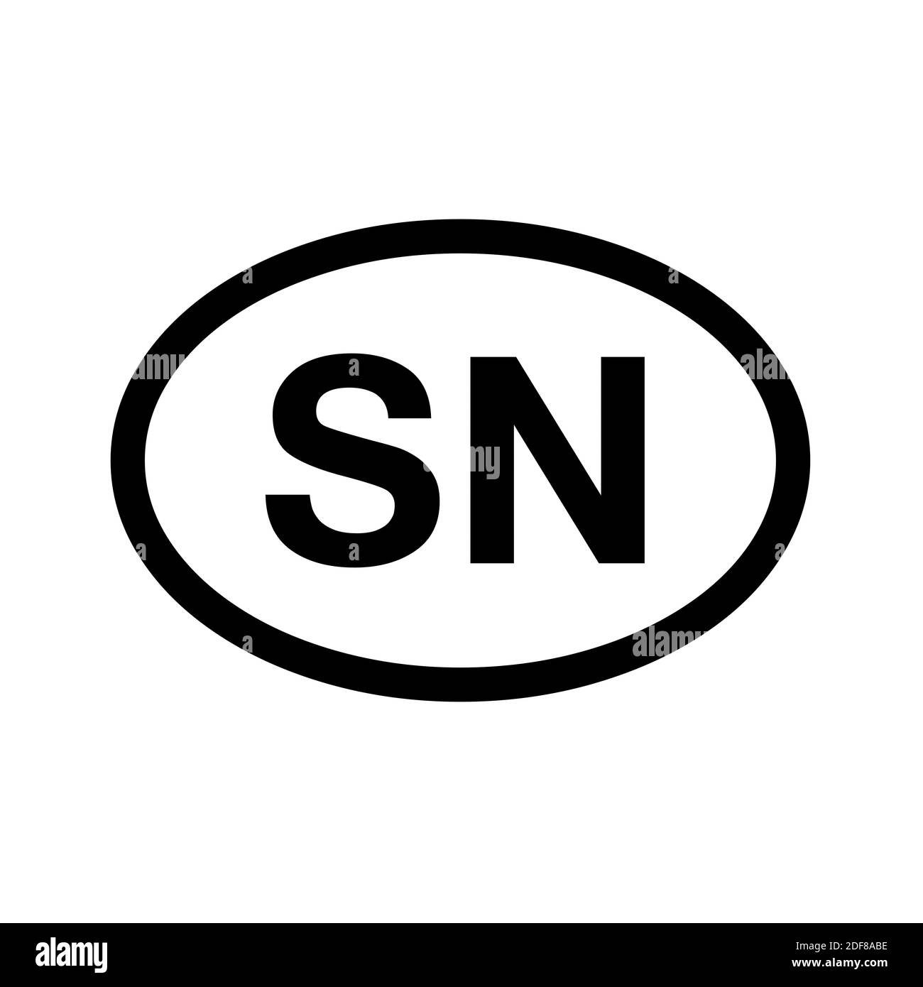 Codice paese immatricolazione del veicolo Senegal Foto Stock