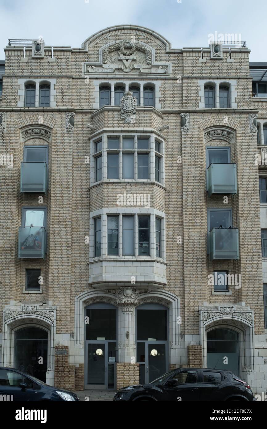 Greengate House, 1919-21, ex YMCA e dipartimento d'arte della University of East London, Art Deco convertito in appartamenti da Levitt Bernstein architetto Foto Stock