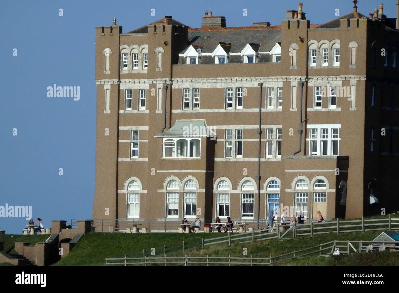 Camelot Castle Hotel, Tintagel, Inghilterra, Regno Unito nel mese di settembre Foto Stock