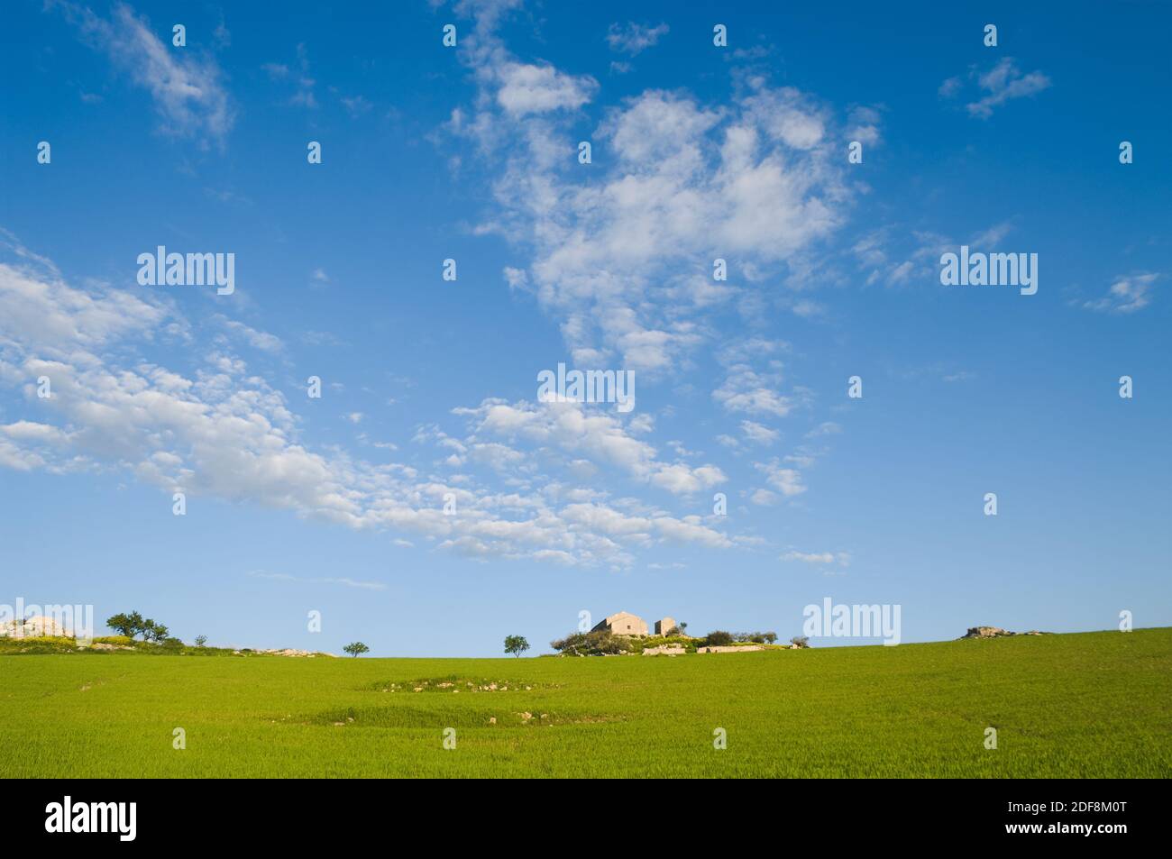 paesaggio nuvoloso su una vasta scena rurale Foto Stock