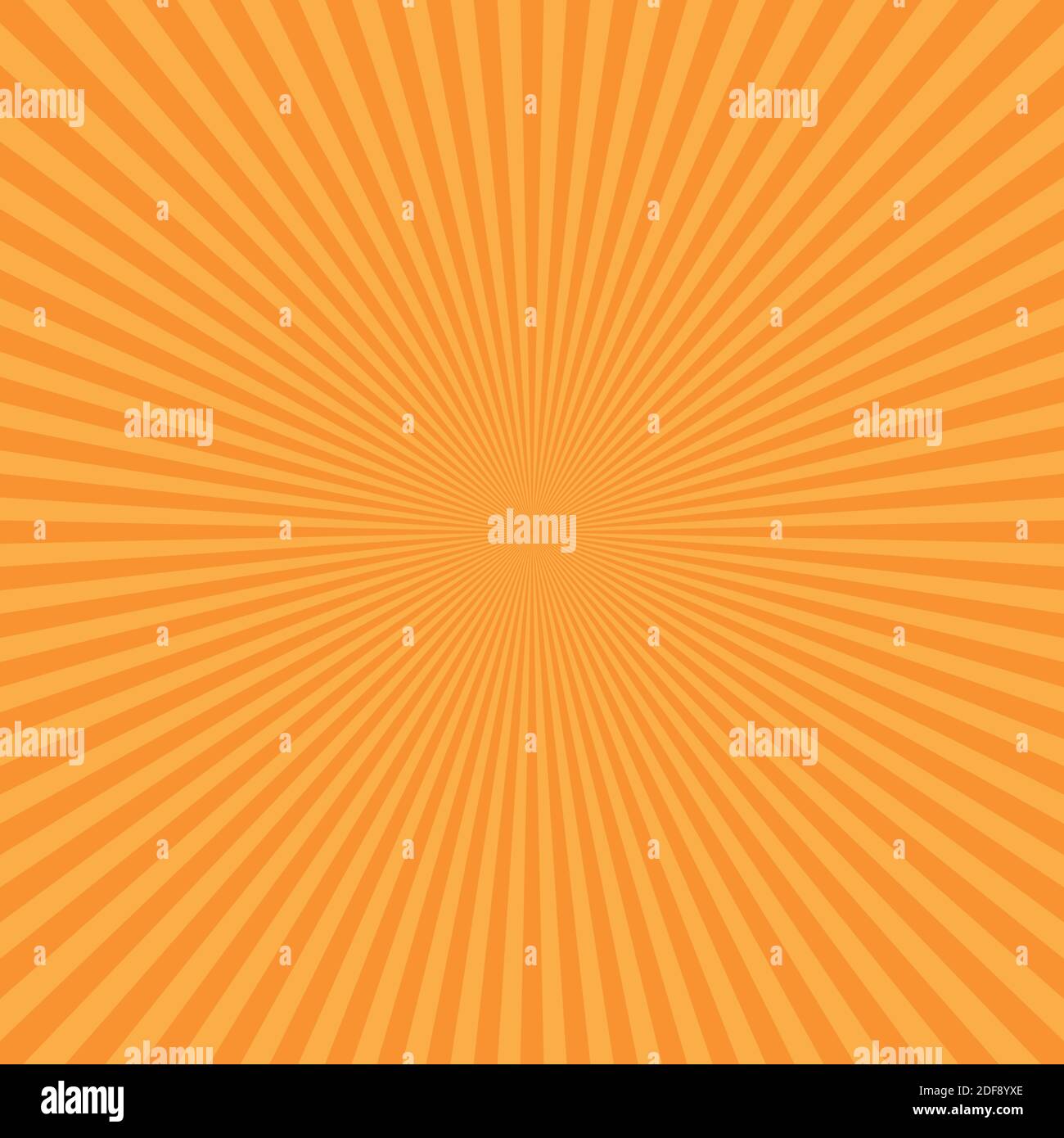 Astratto arancio sunburst backgound. Raggi vettoriali in disposizione radiale. Illustrazione Vettoriale