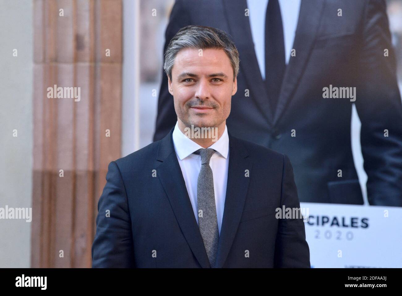 Jean-Philippe Vetter, candidato LR Les Républicains si trova in quarta posizione nel primo turno delle elezioni comunali del 2020 a Strasburgo. Strasburgo Nord-est della Francia, il gennaio 2020. Foto di Nicolas Roses/ABACAPRESS.COM Foto Stock