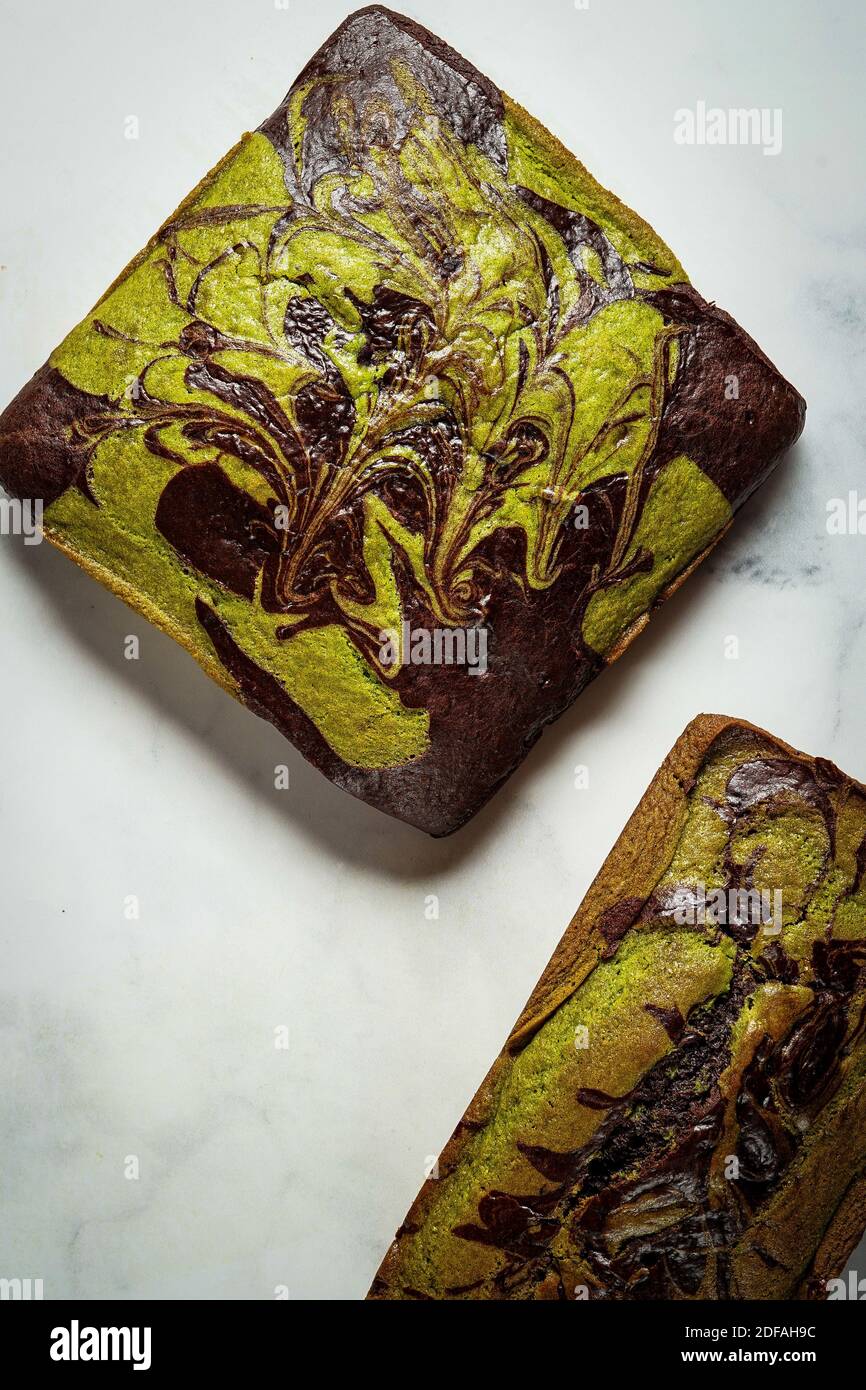 Torta Matcha al cioccolato Foto Stock