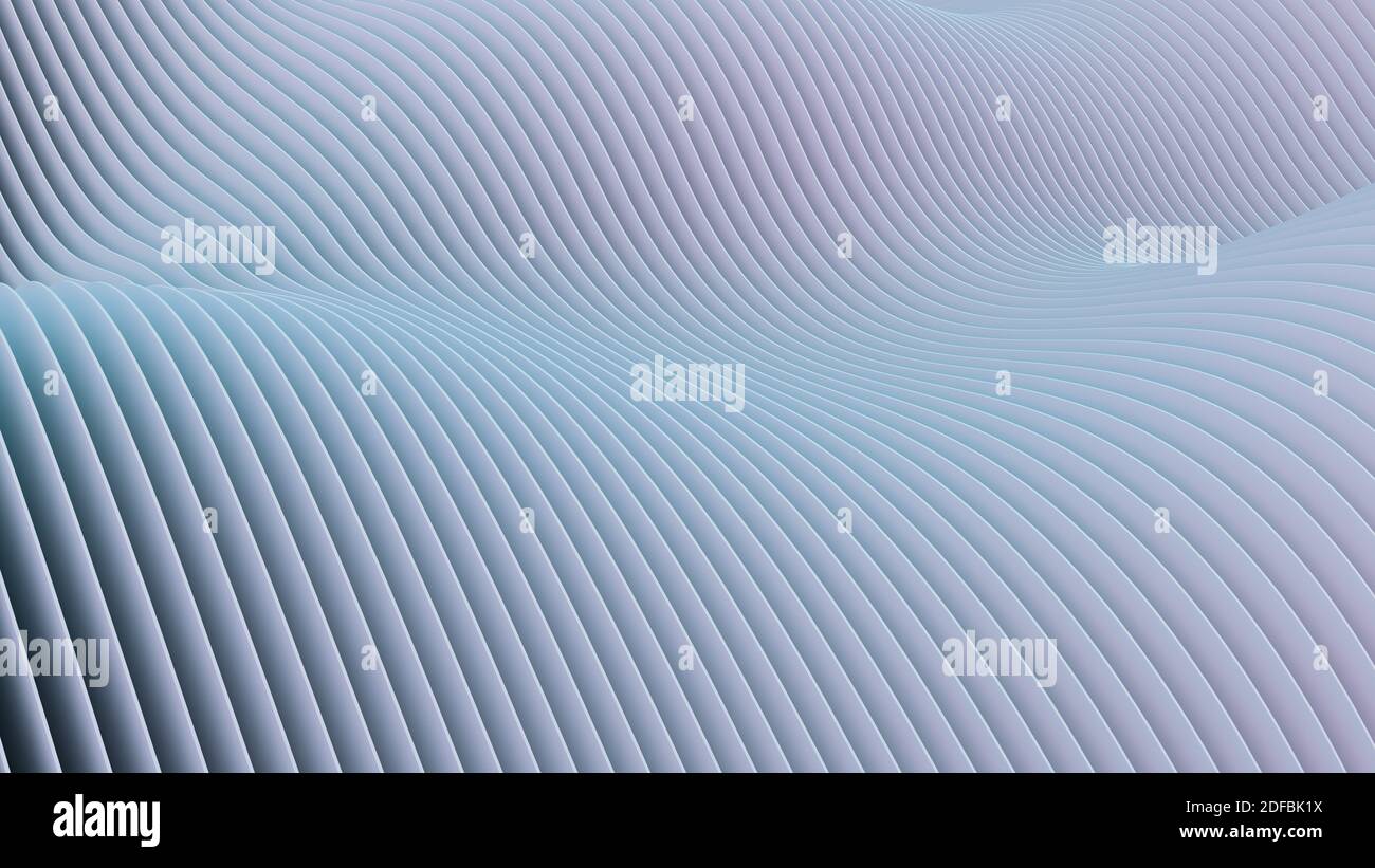 Sfondo moderno di onde blu chiare di molte superfici Foto Stock