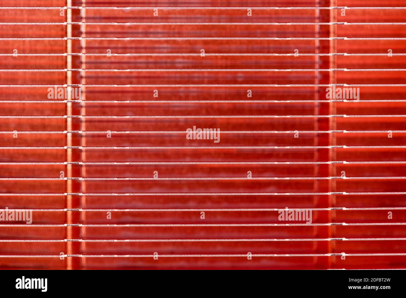 Texture of Copper Radiator Heat Sink Vista dall'alto Foto Stock