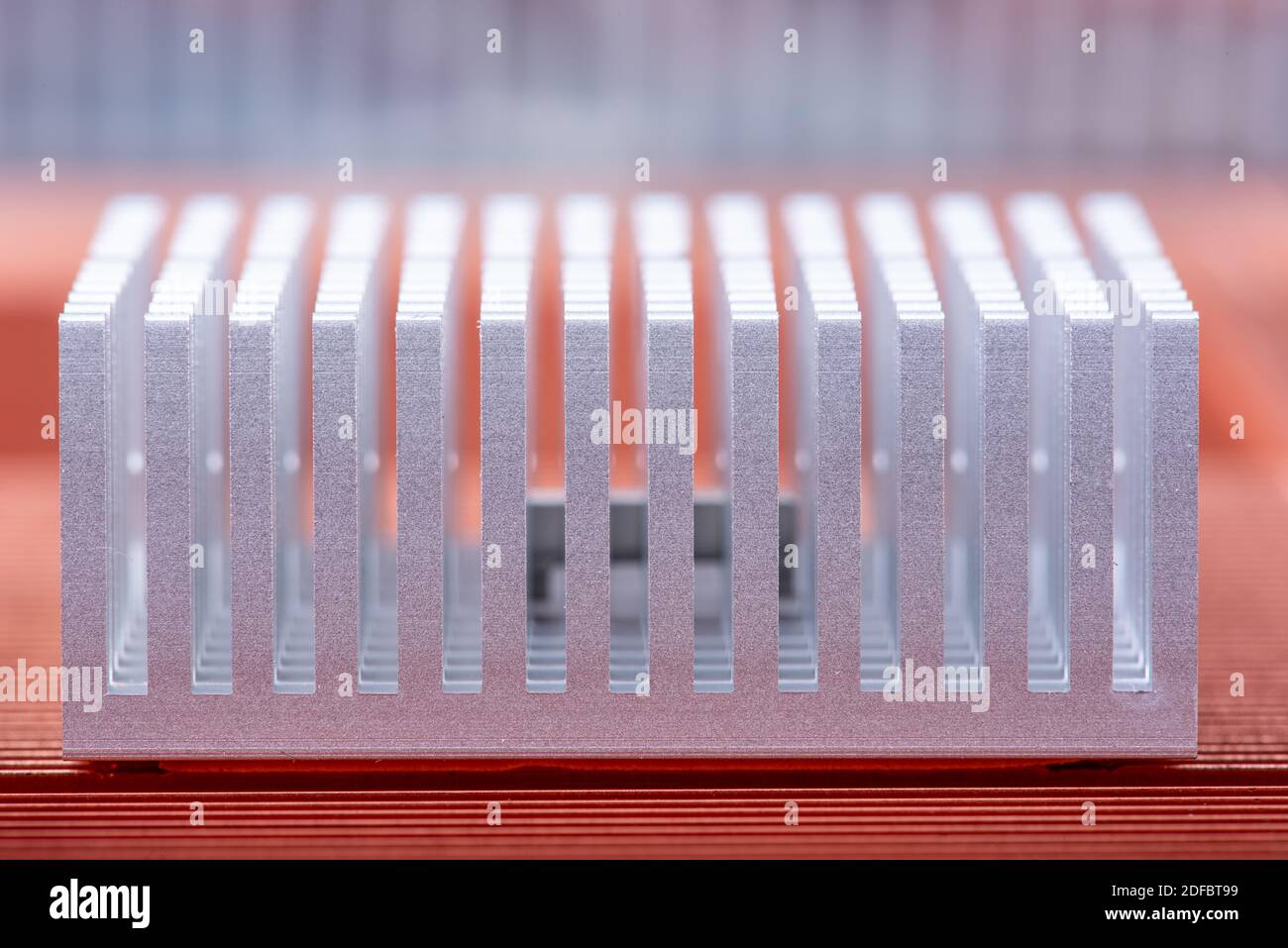 Macro di dissipatore di calore del radiatore in alluminio Foto Stock