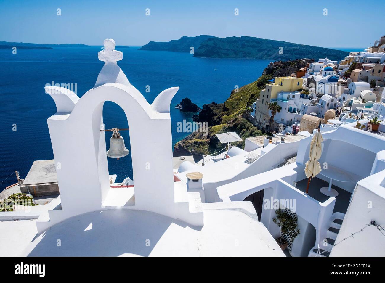 Grecia, Cicladi occidentali, Santorini, Oia villaggio Foto Stock