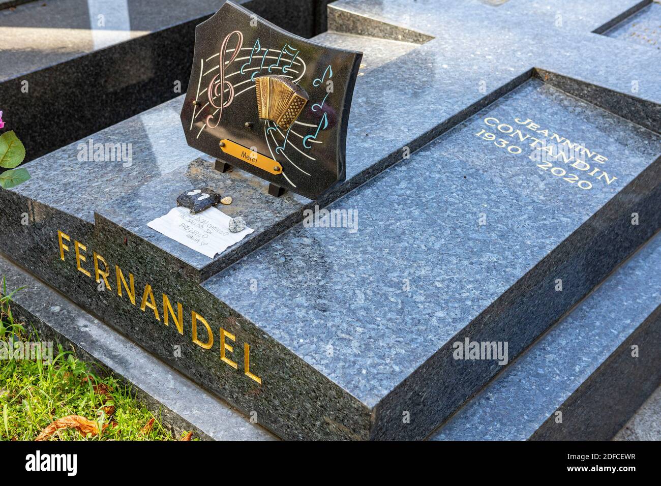 Francia, Parigi, cimitero di Passy, tomba di Fernandel Foto Stock
