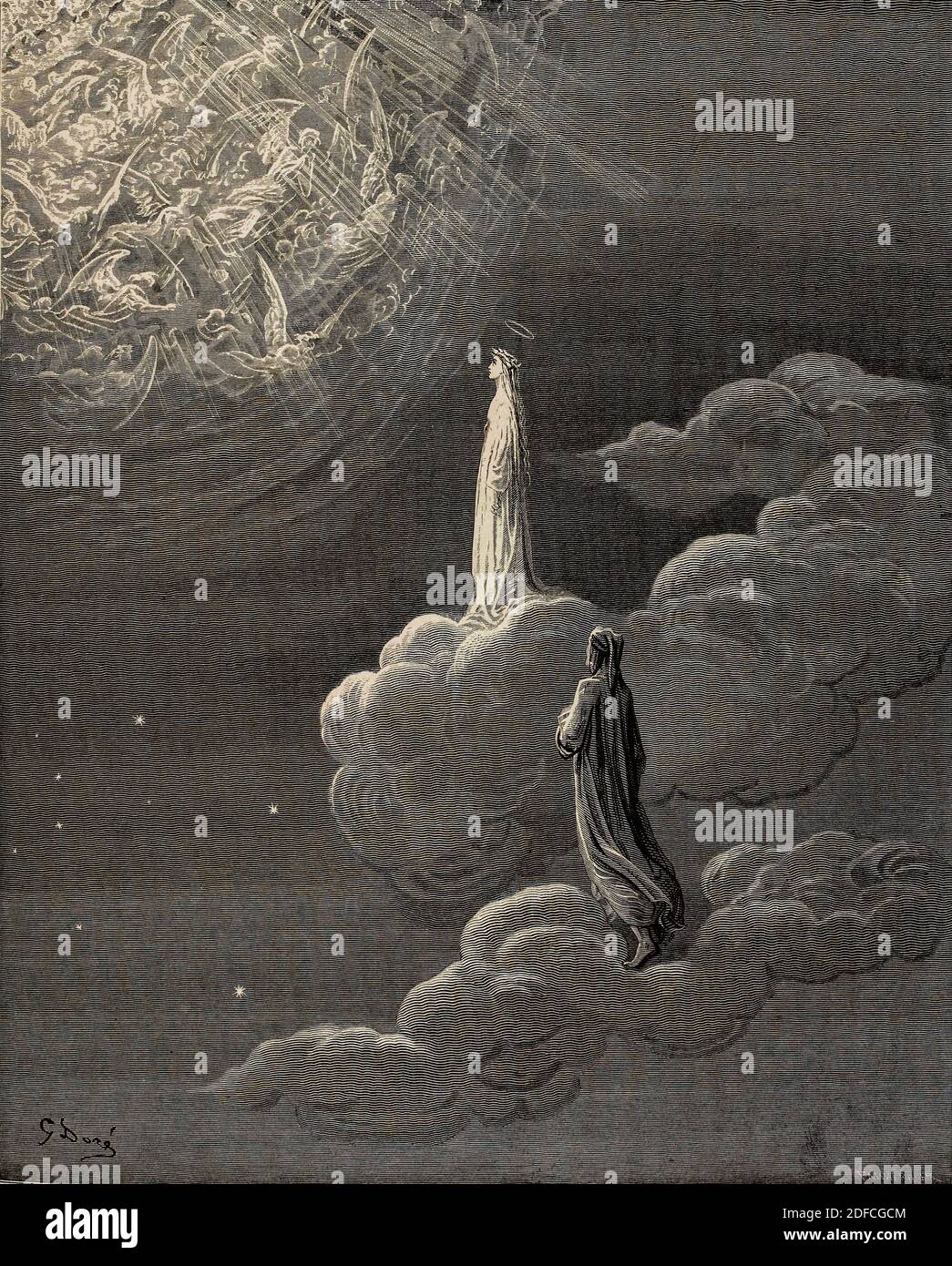 Dante - Divina Commedia - Paradise - canto XIV -The Cielo di Marte Foto Stock
