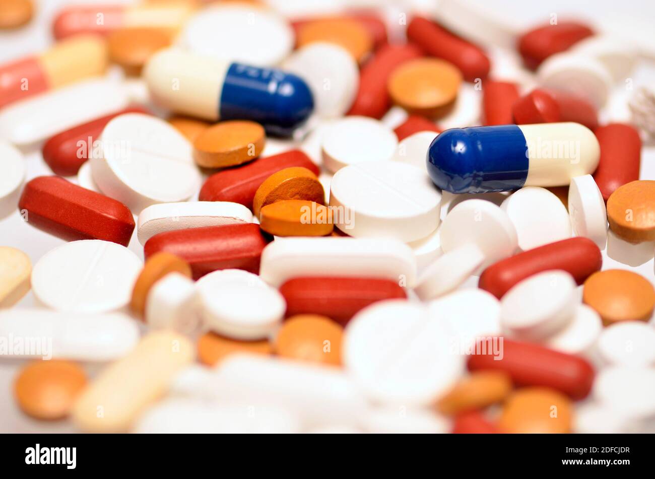 Miscela di farmaci da prescrizione: Pillole, compresse, capsule Foto Stock