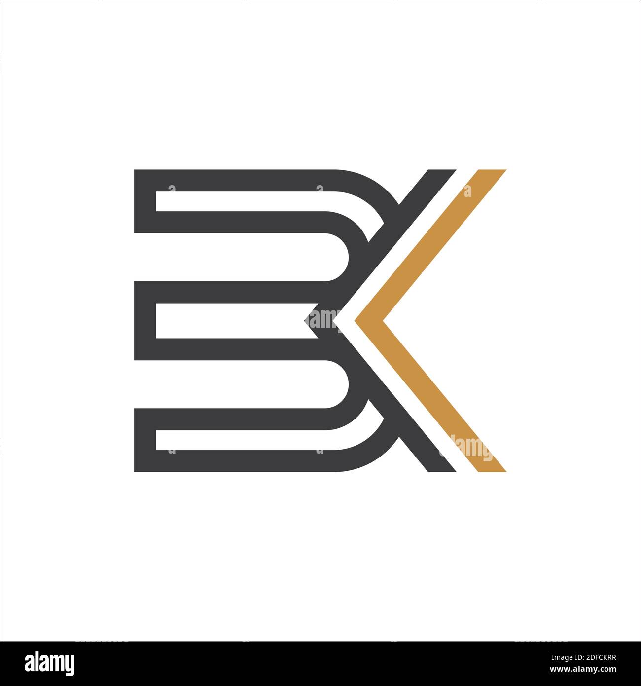 Lettera iniziale logo bk o modello di disegno vettoriale logo kb Illustrazione Vettoriale