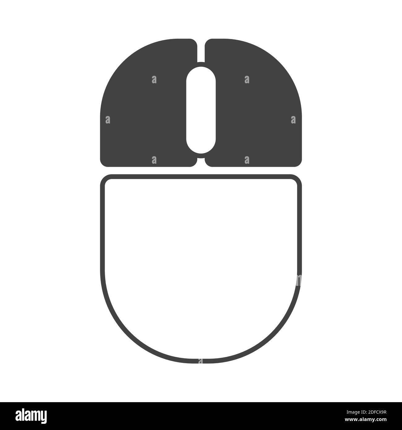 Icona del contorno di entrambi i pulsanti del mouse del computer Illustrazione Vettoriale