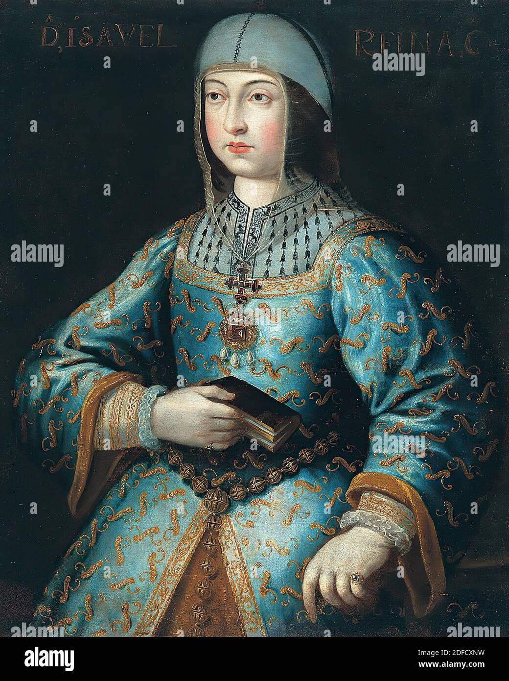 Ritrato de Isabel la Católica. Siglo XVI. Colección del Generalife, Museo Casa de los Tiros, Granada. Museo: Museo Casa de los Tiros, GRANADA, SPAGNA. Autore: ANONIMO ESPAÑOL. Foto Stock