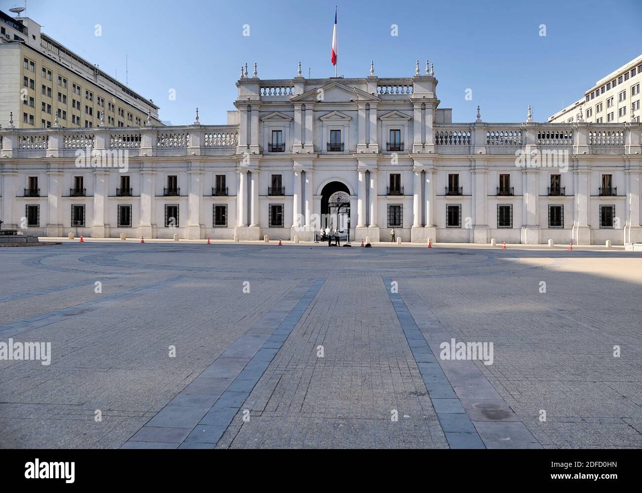 Palacio de la Moneda, Santiago del Cile Foto Stock