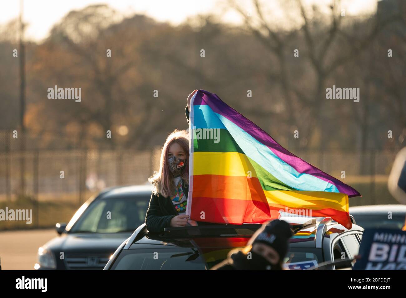 ST PAUL, MN, USA - 30 ottobre 2020 - il presidente democratico americano Joe Biden al Drive-in Rally alla zona fieristica dello stato del Minnesota - St. Paul, Minnesota, USA o Foto Stock