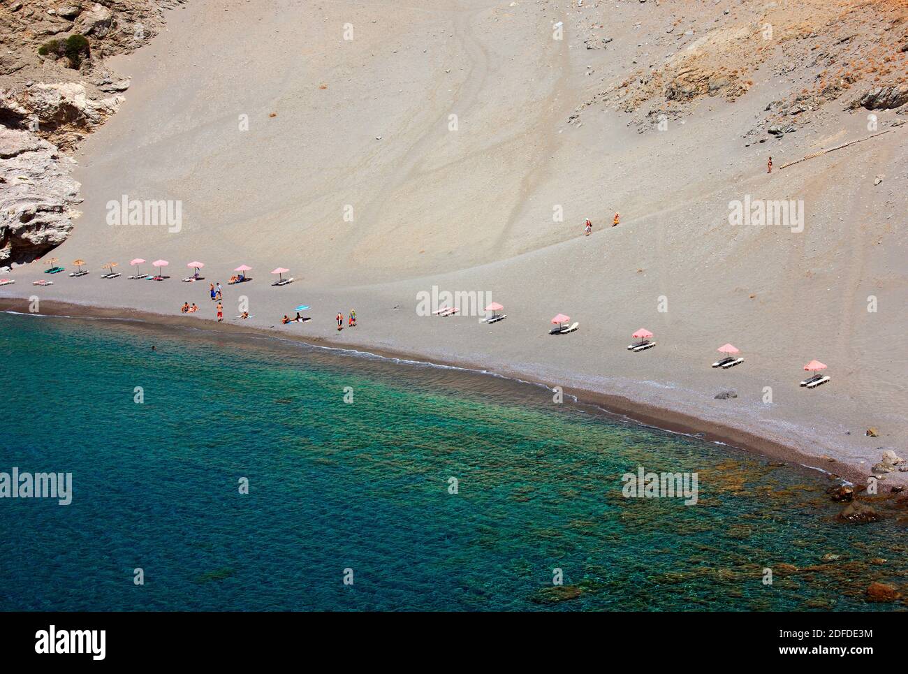 RETHYMNO, CRETA, GRECIA. Spiaggia di Agios Pavlos sulla costa sud dell'isola. Foto Stock