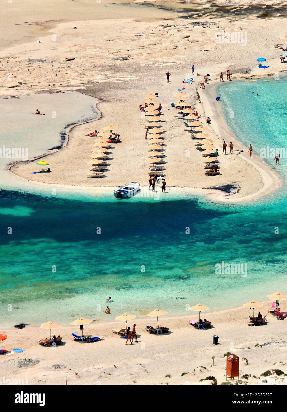 Balos Beach, sulla parte nord-occidentale dell'isola di Creta, Hania (o 'la Canea') prefettura. E' una delle famose spiagge di mos Grecia. Foto Stock