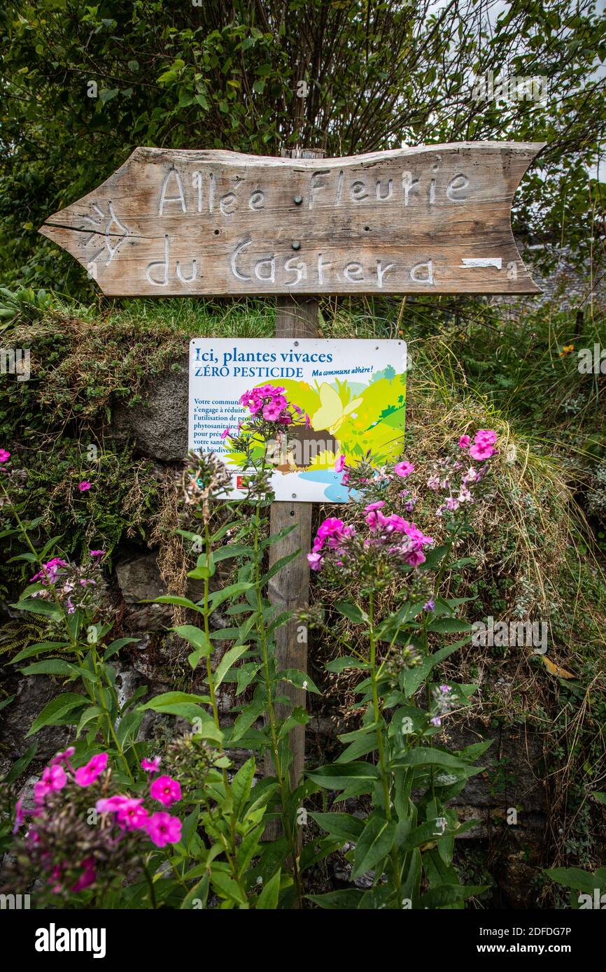 VILLAGGIO PRIVO DI PESTICIDI, AULON, ALTI PIRENEI, MIDI PIRENEI, OCCITANIE, FRANCIA Foto Stock