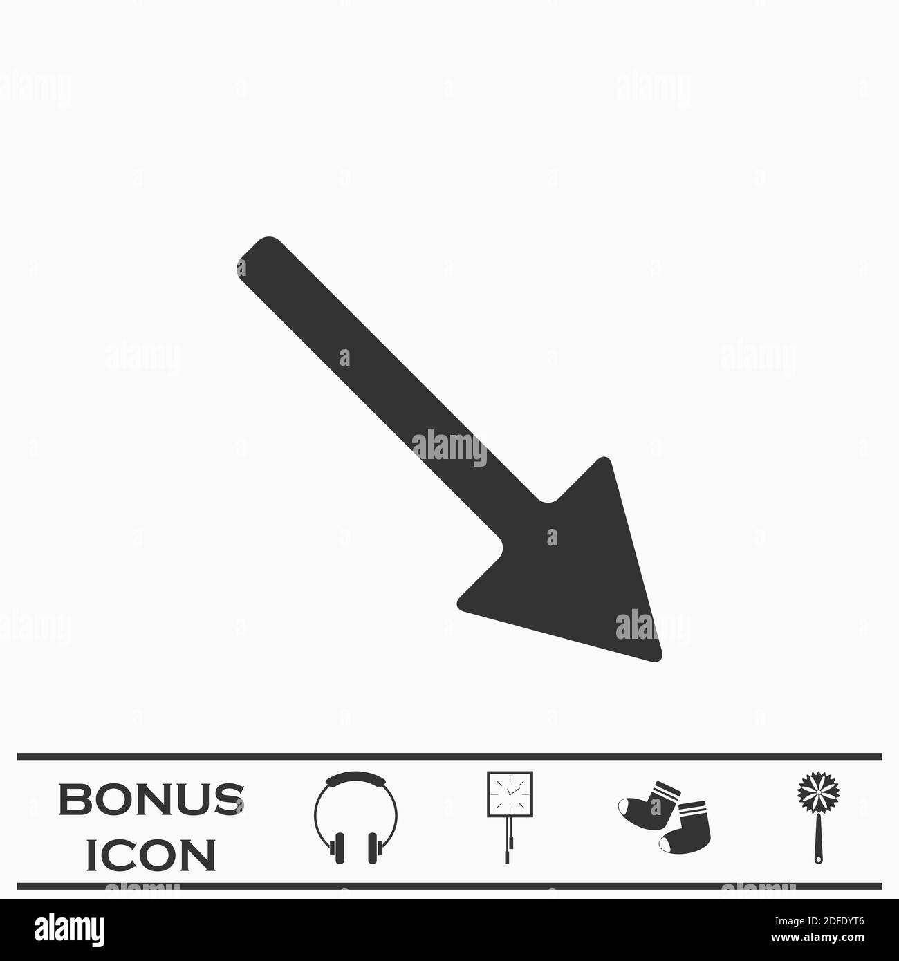 Icona freccia piatta. Pittogramma nero su sfondo bianco. Simbolo dell'illustrazione vettoriale e pulsante bonus Illustrazione Vettoriale