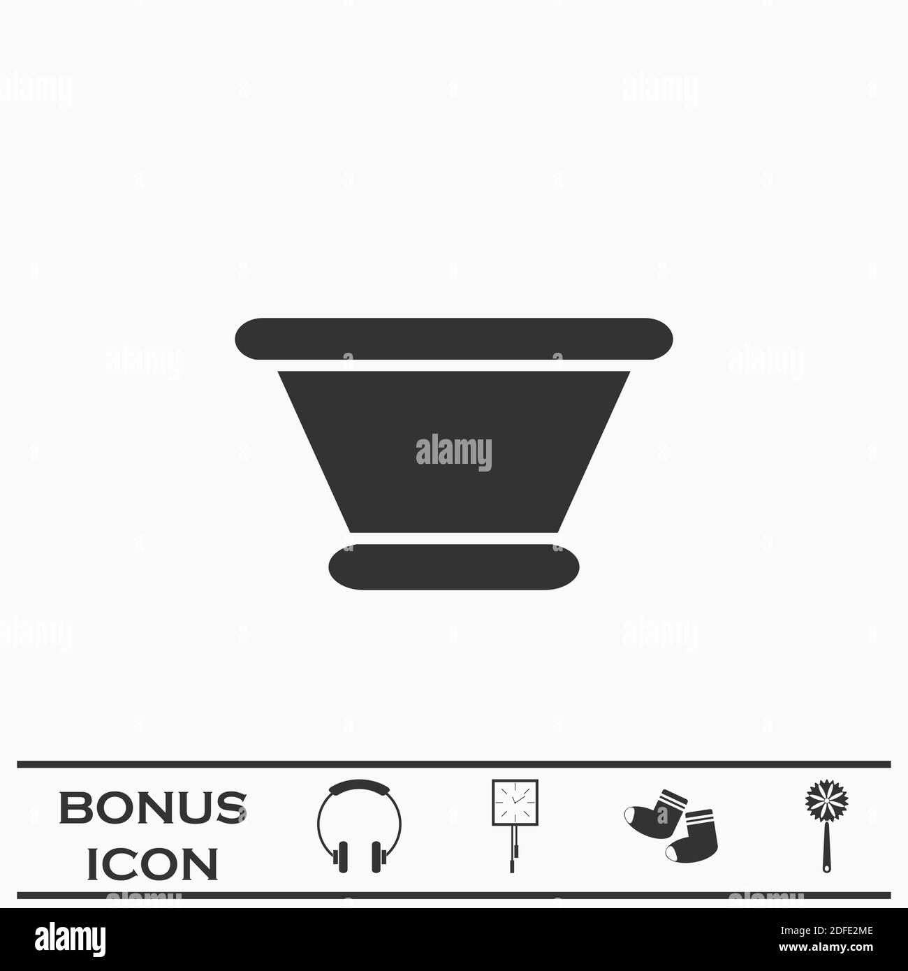 Creta icona vaso piatto. Pittogramma nero su sfondo bianco. Simbolo dell'illustrazione vettoriale e pulsante bonus Illustrazione Vettoriale