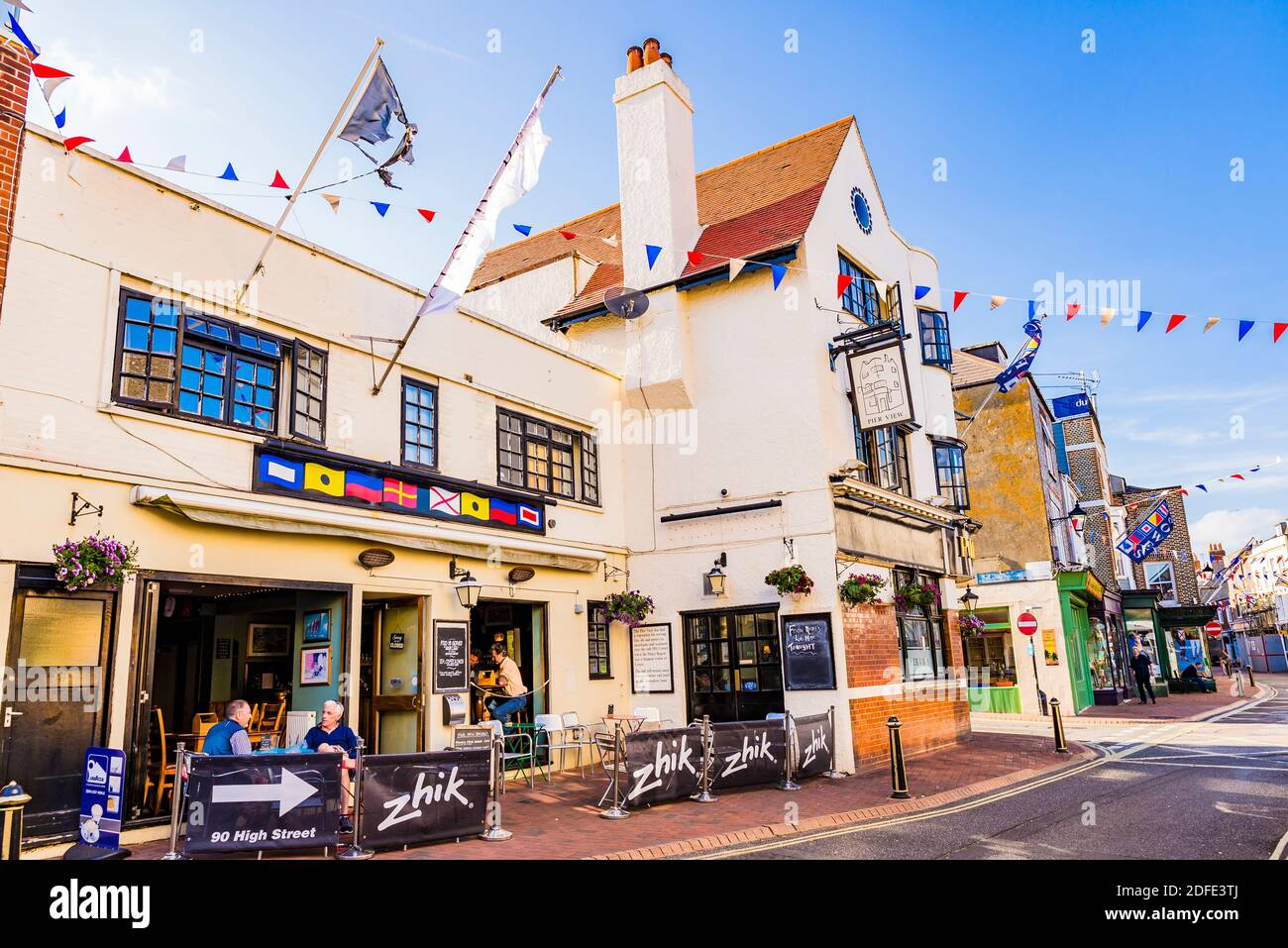Pier View Pub, casa pubblica. Cowes, Isola di Wight, Inghilterra, Regno Unito, Europa Foto Stock