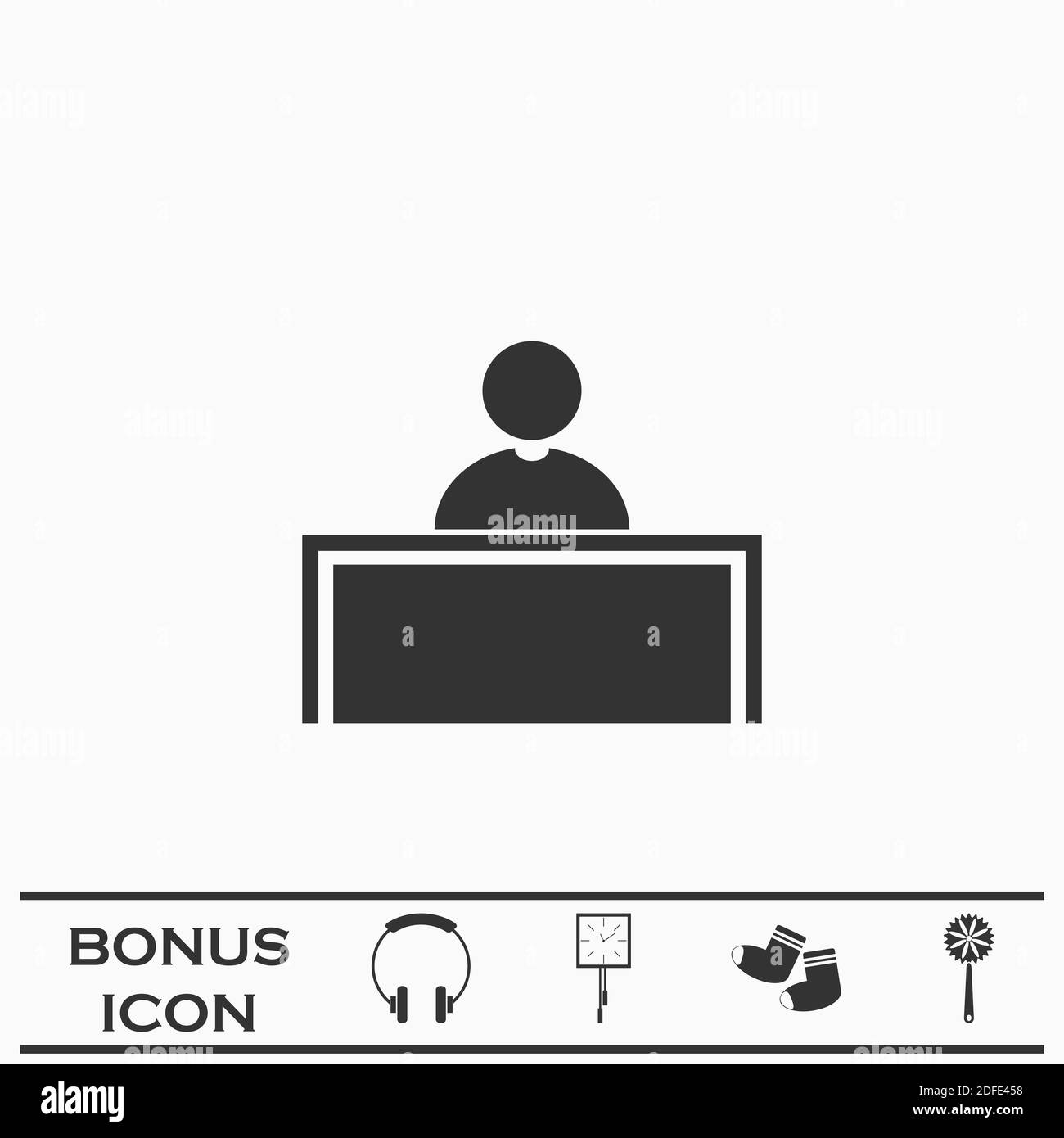 Icona Tribune piatta. Pittogramma nero su sfondo bianco. Simbolo dell'illustrazione vettoriale e pulsante bonus Illustrazione Vettoriale