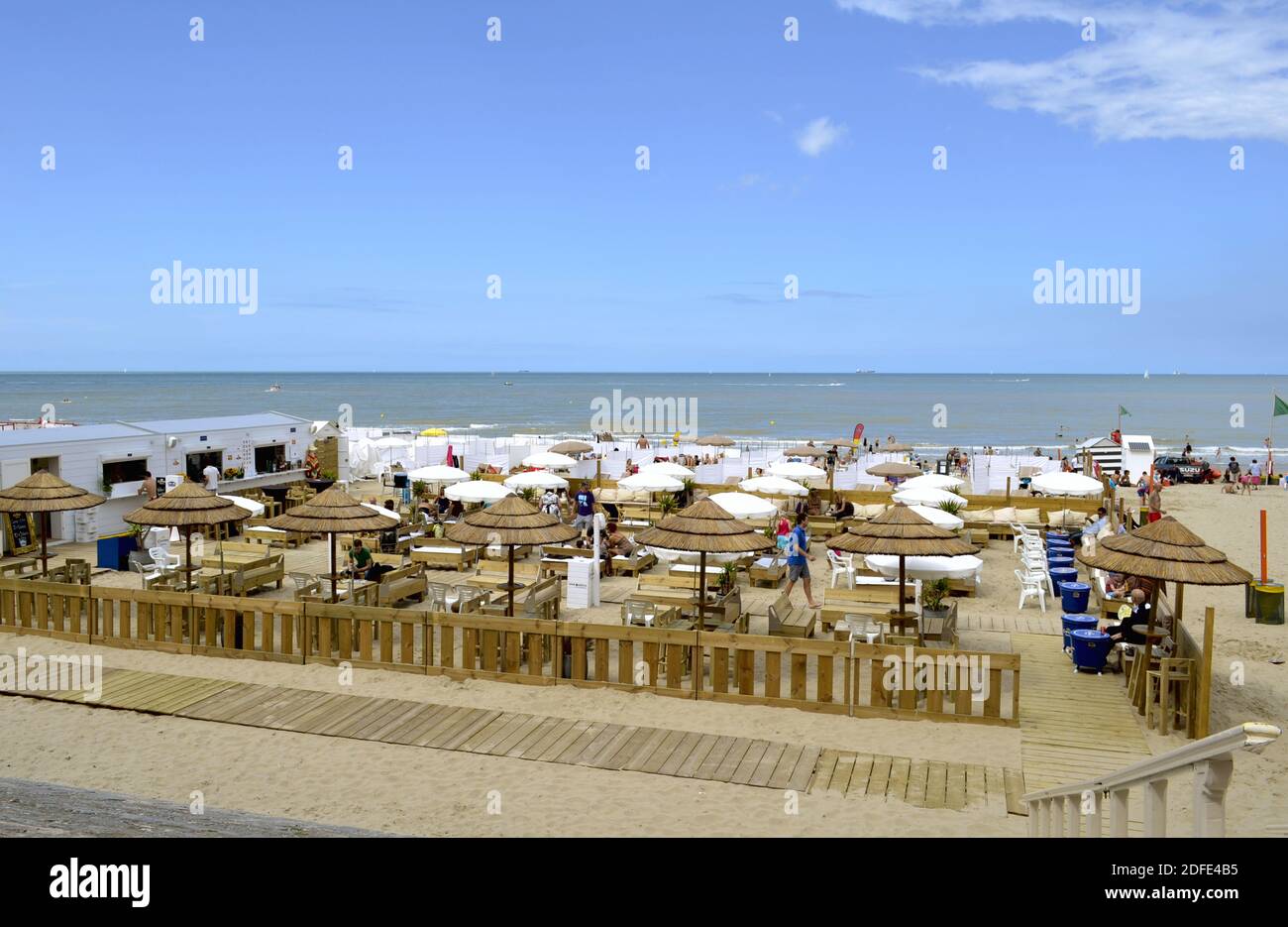 Snack Bar sulla spiaggia del Mare del Nord Foto Stock