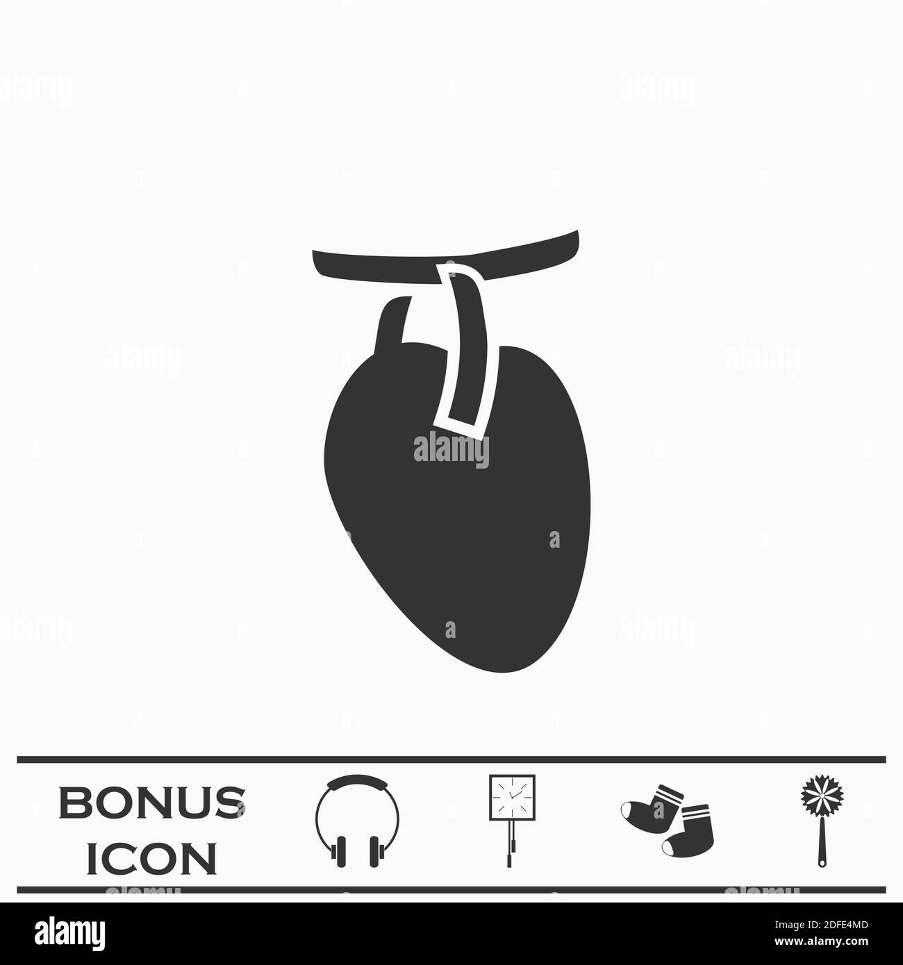 Icona del cuore piatta. Pittogramma nero su sfondo bianco. Simbolo dell'illustrazione vettoriale e pulsante bonus Illustrazione Vettoriale