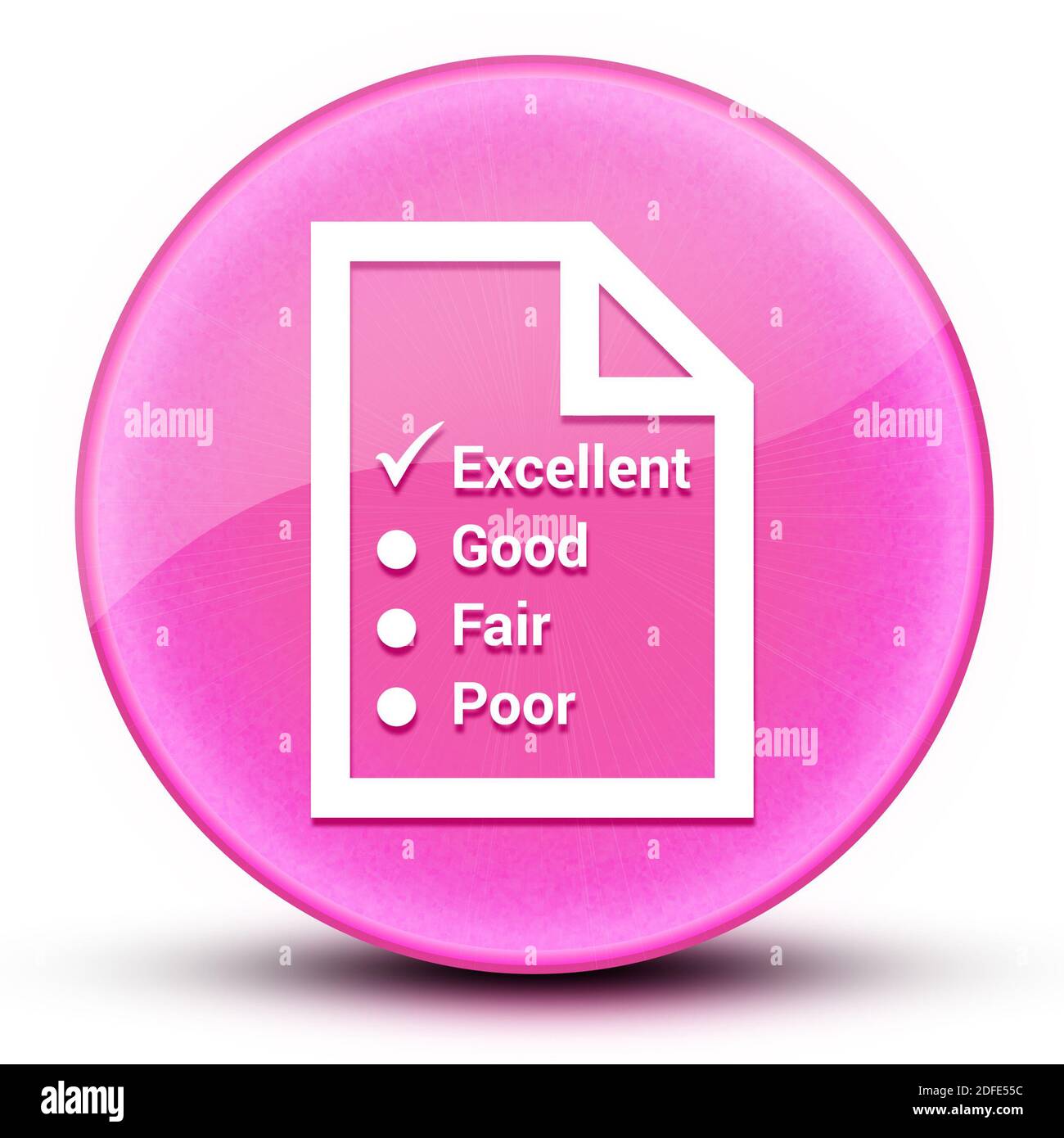 Sondaggio (icona questionario) eyeball lucido elegante pulsante rotondo rosa illustrazione astratta Foto Stock