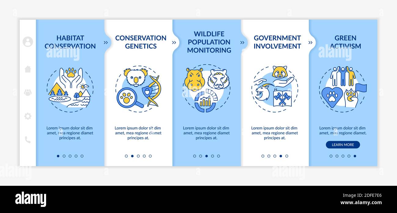 Modello vettore di onboarding per la conservazione dell'habitat Illustrazione Vettoriale