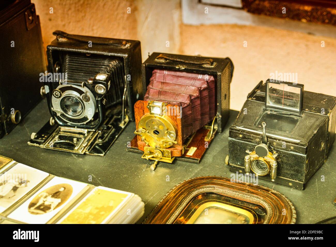 set di fotocamere vintage Foto Stock