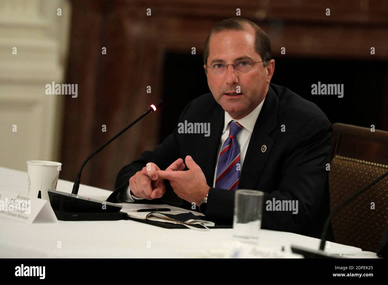 Il 7 luglio 2020 il Segretario della Sanità e dei servizi umani degli Stati Uniti Alex Azar partecipa ad un dialogo nazionale sulla riapertura sicura delle scuole presso la Casa Bianca di Washington. Foto di Yuri Grippas/ABACAPRESS.COM Foto Stock