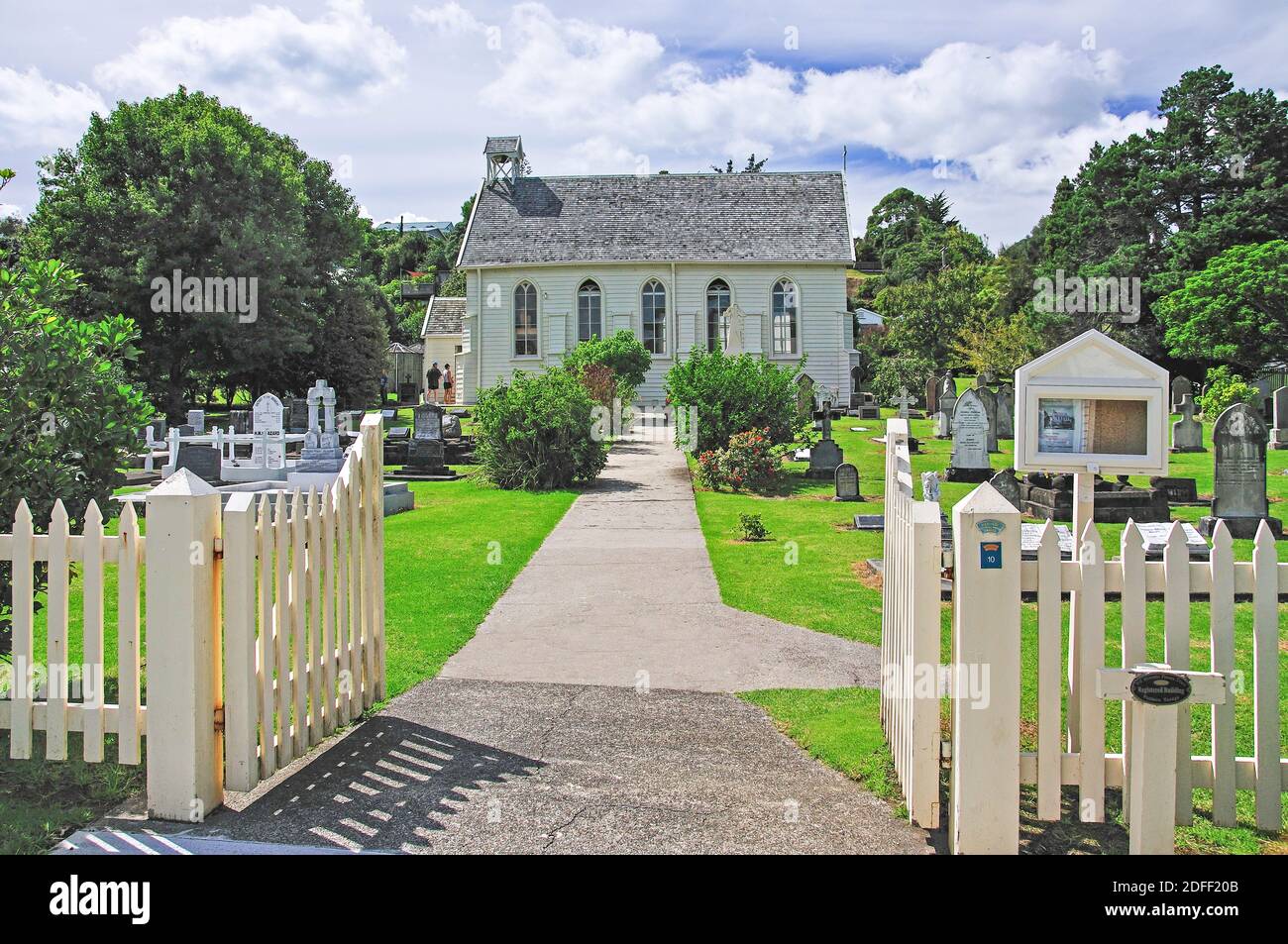 Centro storico la chiesa di Cristo, Church Street, Russell, Baia delle Isole, regione di Northland, Isola del nord, Nuova Zelanda Foto Stock